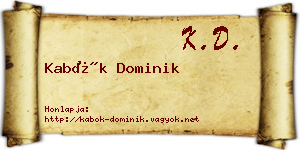 Kabók Dominik névjegykártya
